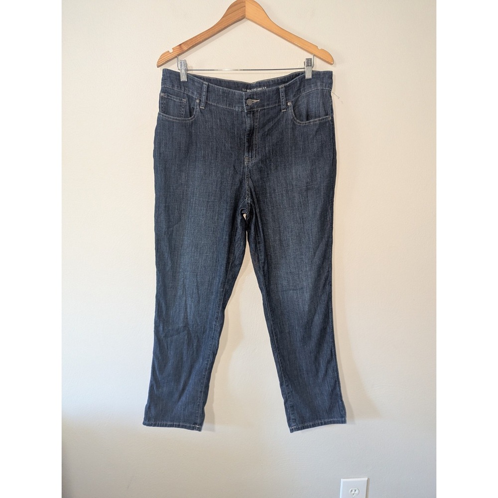 12 Chico's Dark Wash Slim Boyfriend Ankle Jeans
